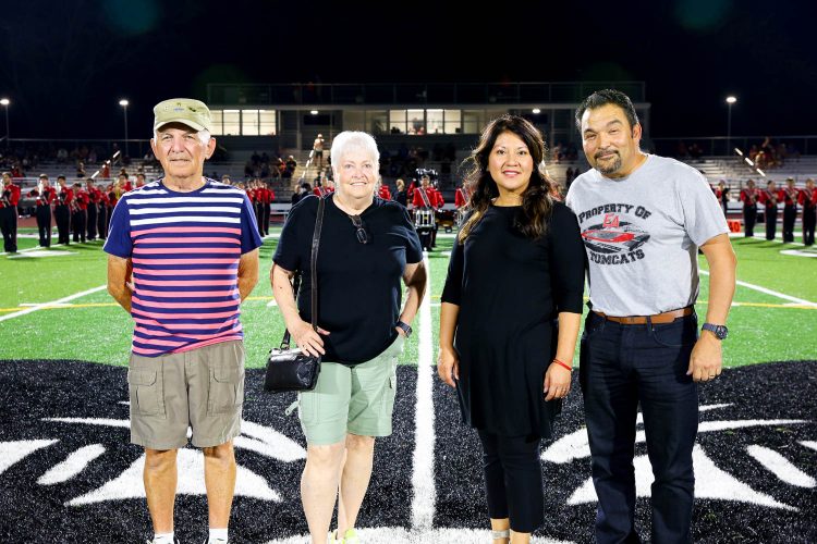 Honorees introduced at half-time Friday night