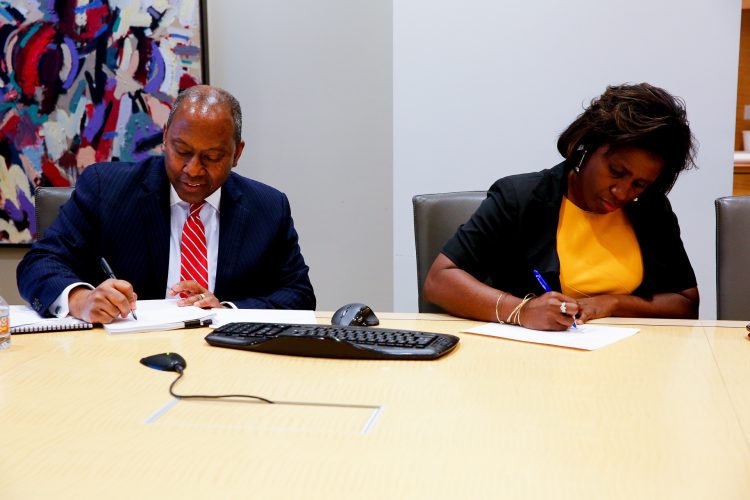 Finalizing the bond sale.