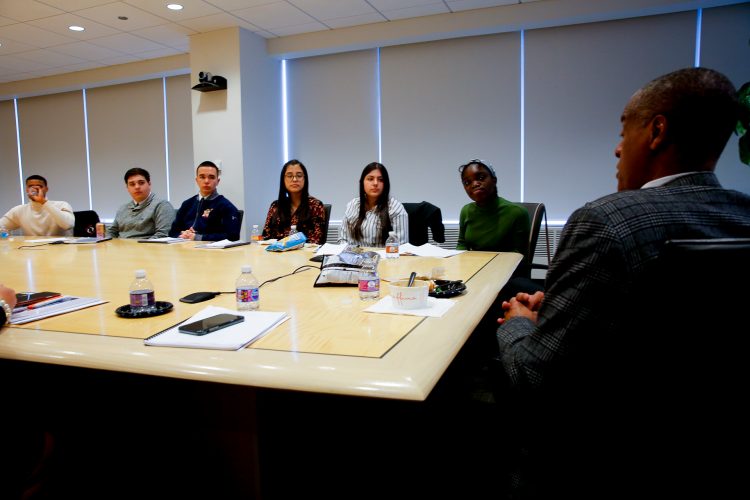 Over lunch, Reynolds engaged with the students further—asking about their families, background, and post-graduation plans, and sharing the story of his career.  