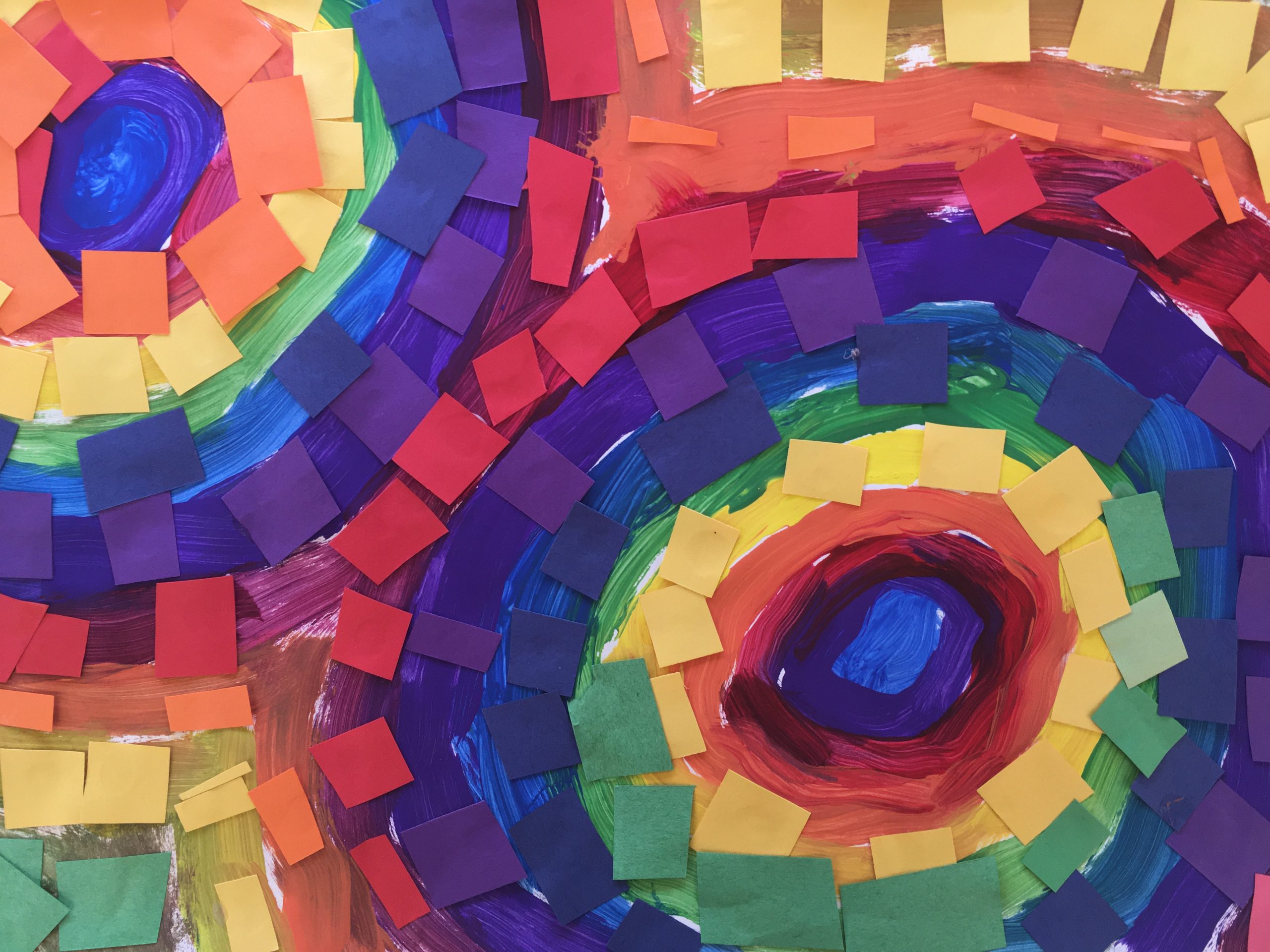 1st Grade Alma Thomas Inspired Painting and Mosaic