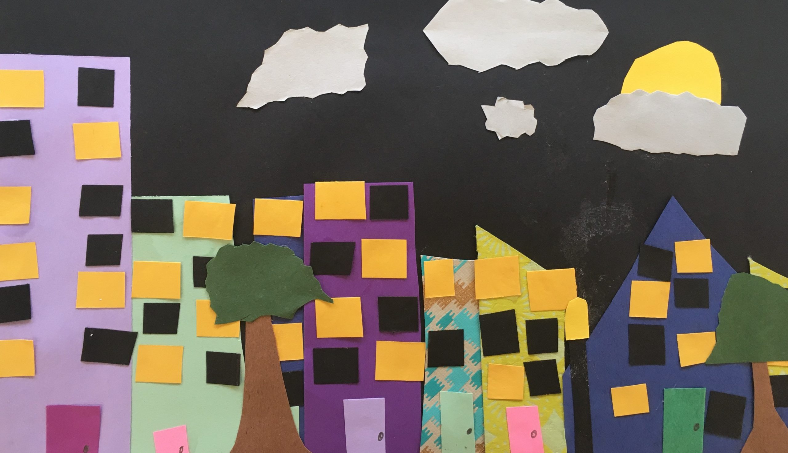 2nd Grade Charles Sheeler Inspired Cityscape Collage (2)