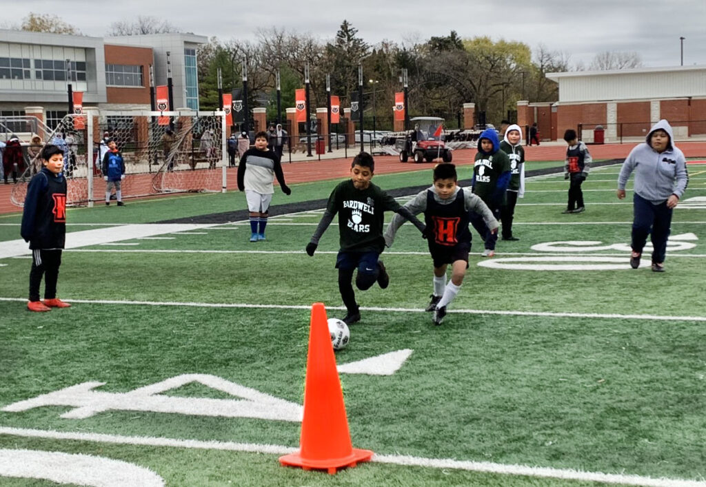 Boys Soccer team play