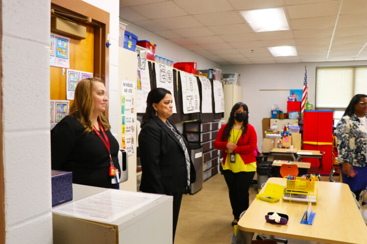 Principal Martinez at Rollins school with Dr. Ayala
