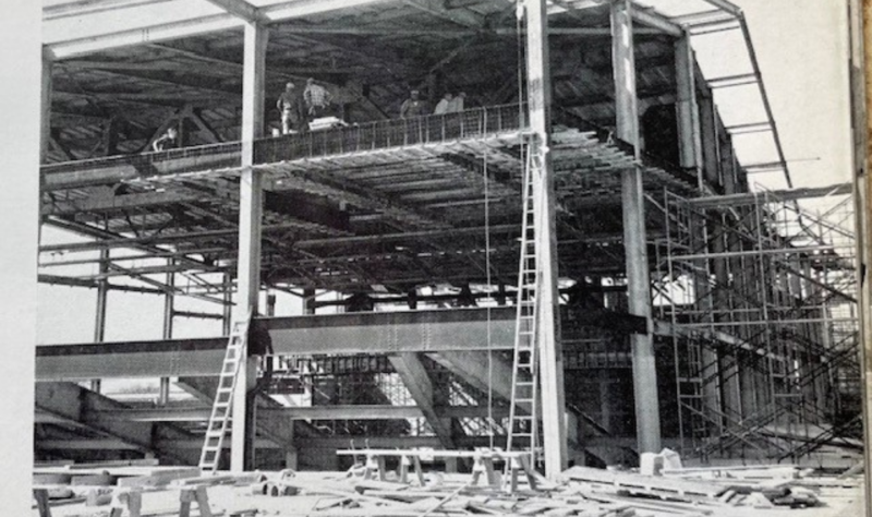 Construction of the building that is now East Aurora High School. Photo Provided by 1958 Edition of the Speculum (yearbook).