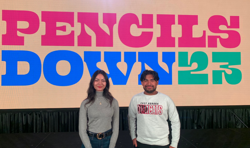 Student Board Members Alondra Limon and Edward Zavala