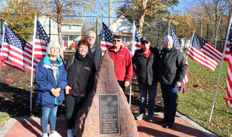 Group picture at memorial of Pete Andrews and his wife and some Veterans that attended (note Pete didn't serve in the military but his father, father-in-law and his uncle whom he was named after did serve). Pete really loved his uncle and wanted to make sure that he and other veterans that sacrificed their lives were always remembered. 