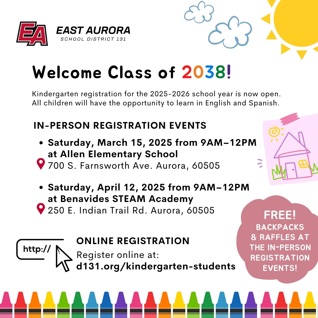 D131 Kindergarten Registration 2025 2026 1080x1080 ENGLISH