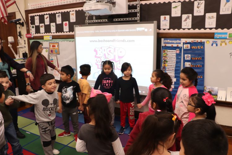 Students get ready for their morning routine.