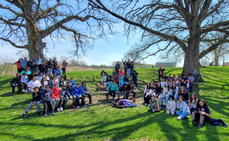 The entire 5th grade group at Leroy Oakes