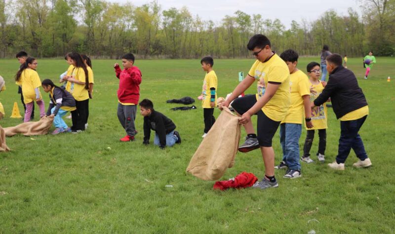 Field day led by the PE leaders from the high school.