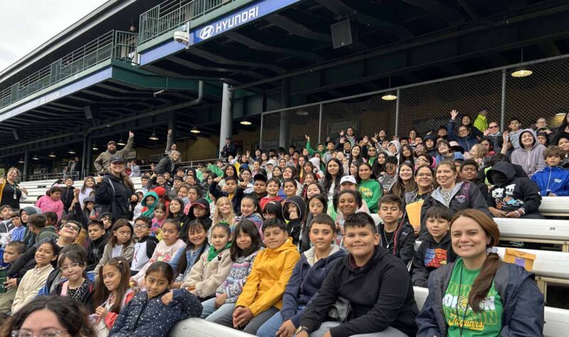 The whole school took a field trip to the Cougars game.