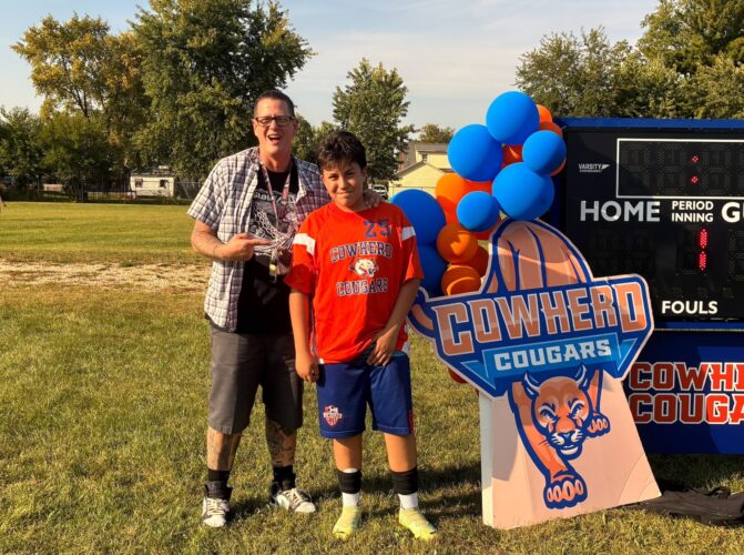 Adrian Bejar Diaz with Mr. Harding
