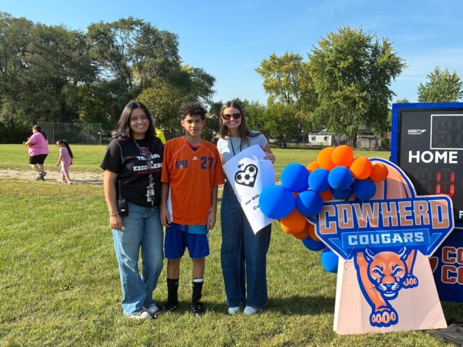 Hector Hernandez Caldera with Ms. Lopez and Ms. Williams