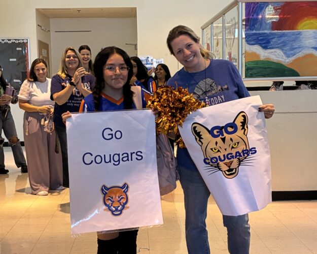 Emily Navarro with Ms. Posmer