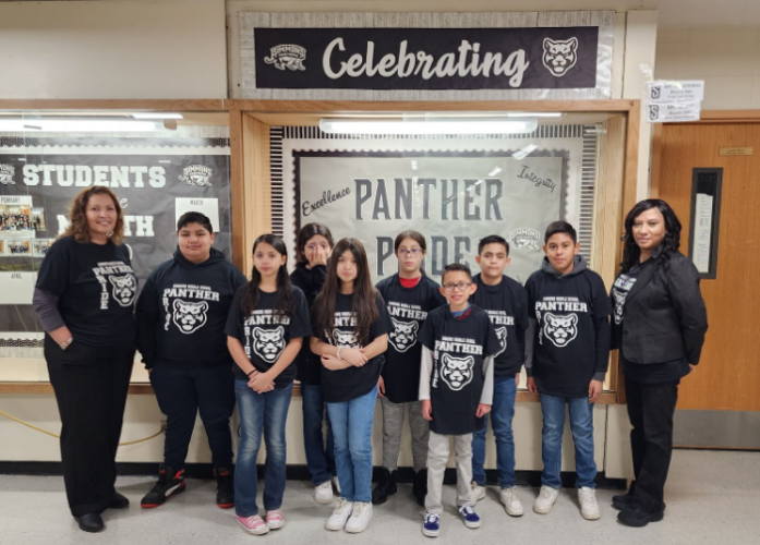  Principals Carrillo and Patterson;  Grade 6 Students: Claire A., Enrique A., Evelyn C., Joshua G., Kathia M., Mariaelena Q., Gerardo T. C. and Joseph Z